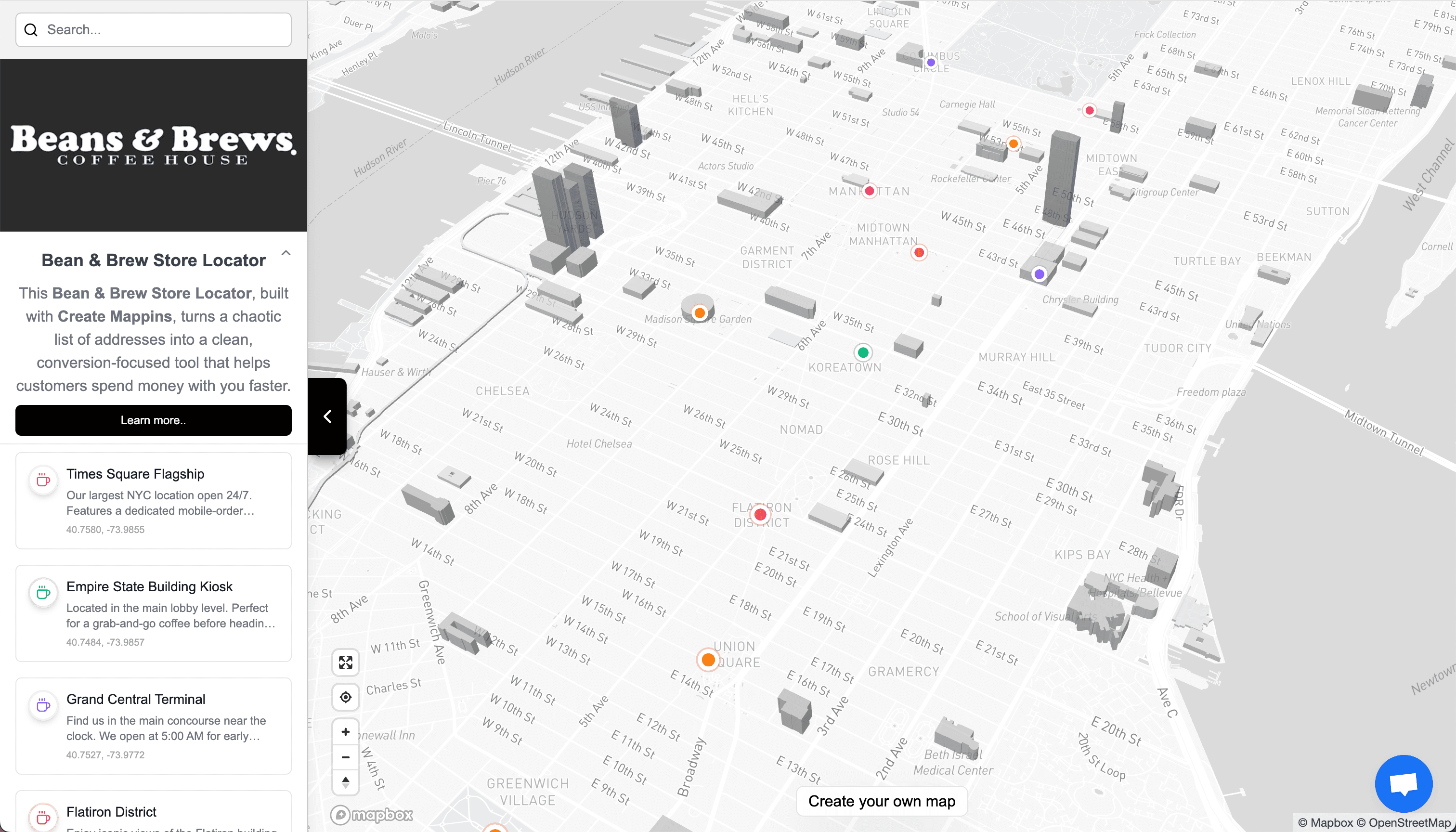 Bean & Brew Store Locator